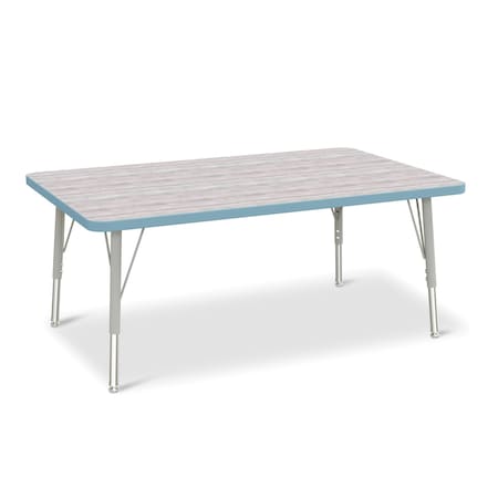 Jonti-Craft Berries Rectangle Activity Table, 30 in. x 48 in., E-height, Driftwood Gray/Coastal Blue/Gray 6473JCE452